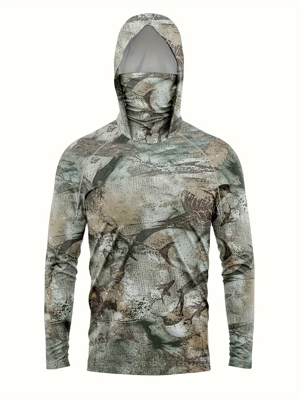 Image of Amerikanisches Herren-Sommer-T-Shirt mit Fisch-Graffiti-Print, weich und atmungsaktiv, langärmlig, Angelanzug, Outdoor-Freizeit-Urlaubs-Oberteil