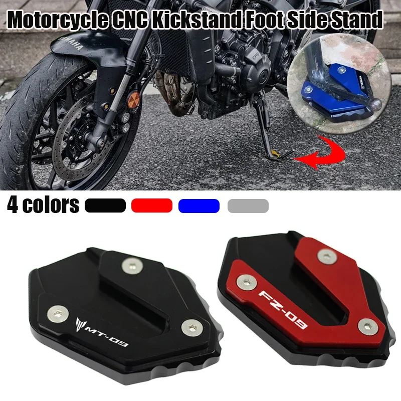 Fit For MT-09 MT09 FZ-09 FZ09 Tracer9 Tracer 9 GT Motorcycle Kickstand Foot Side Stand Extension Pad Support Plate 2021-2023