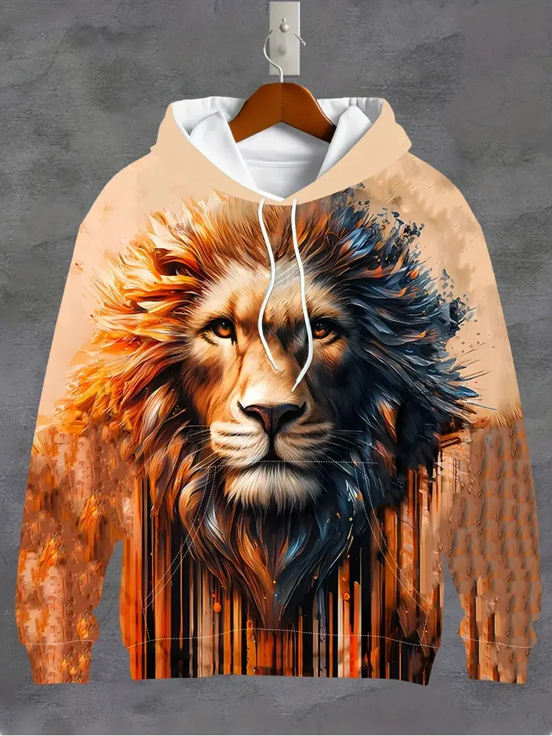 

Hoodie 3d printed Animal Lion Sweatshirt Men hooded super David sweatshirt sweatshirt coat