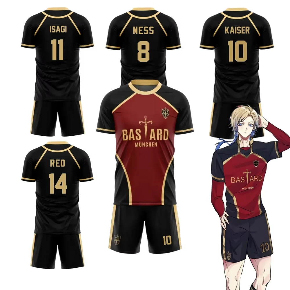 SAE Blue Lock Kostüm Japan U20 Team Oliver Aiku Fußballtrikot # 11 Sendou # 13 Shidou Fußball-T-Shirt und Shorts, zweiteiliges Set