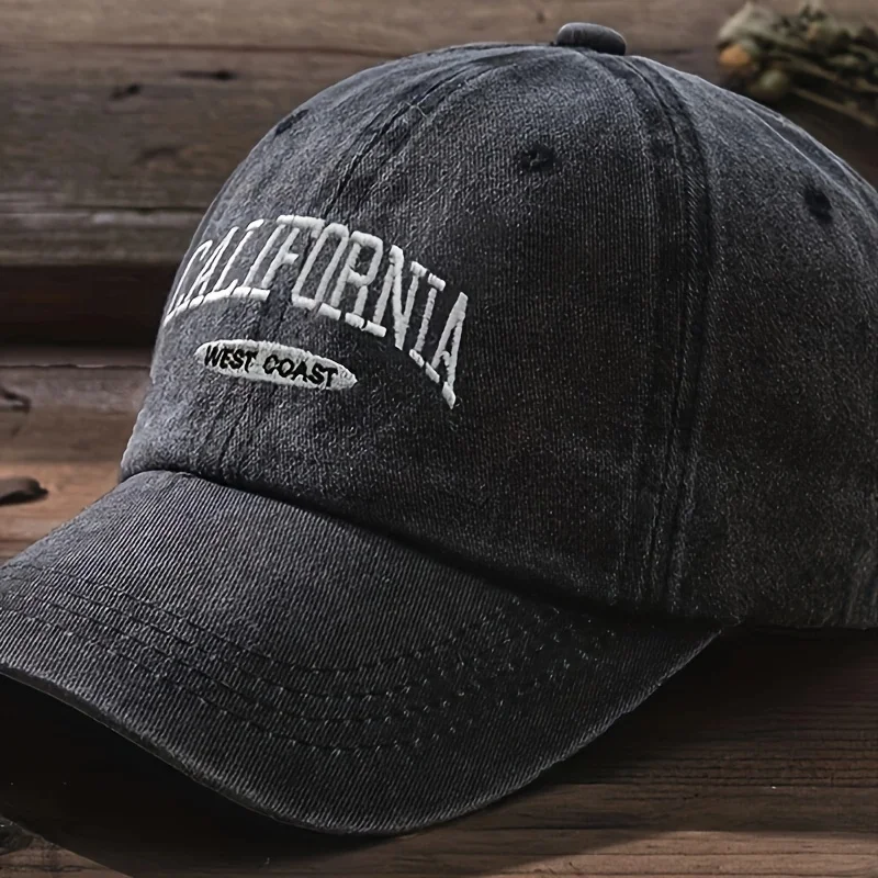 Vintage California West Coast Lettering Baseball Cap Lightweight CAL Lettering  California Outdoor Sports Cap for Beach