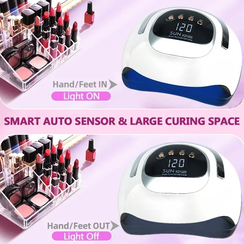 新型320Wネイルドライヤーランプ、72個のLED UV/LEDライト、スマートセンサー搭載、速乾ネイルドライヤーランプ、マニキュア・ペディキュアサロンツール