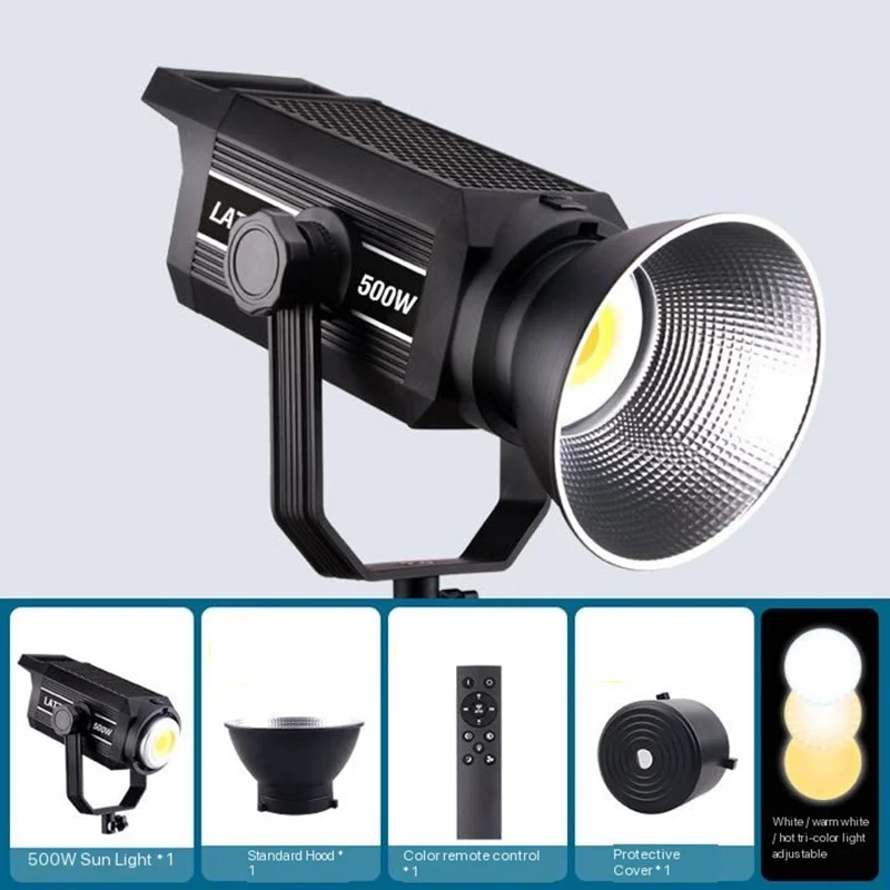 300W Photography Fill Light Continuous Output COB LED Studio Video Light for Live Streaming and Video Shooting