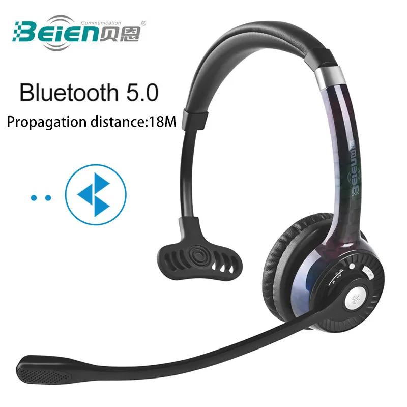 BT201Wireless Bluetooth headphones with noise reduction,Connect Laptop/Phone/Tablet,Call center earphone,single ear,Standby long