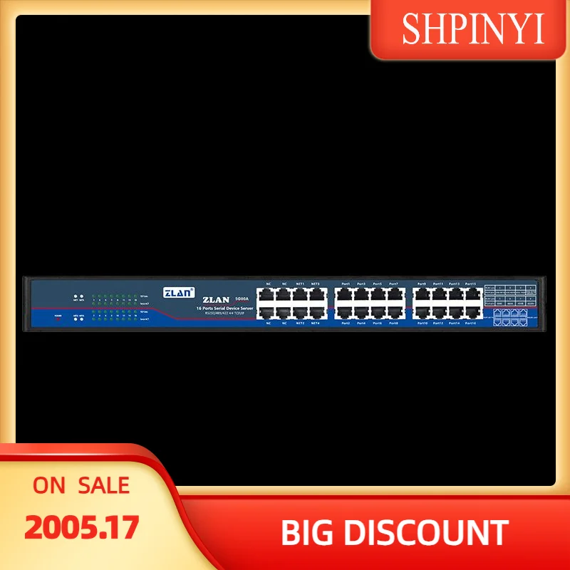 16 port Isolating serial to Ethernet TCP IP Converter Modbus RTU TCP industrial gateway ZLAN5G00A