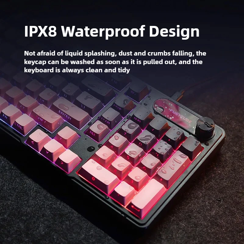 IP98 غشاء مقاوم للماء لوحة المفاتيح السلكية 98 مفاتيح RGB الخلفية الميكانيكية مريح PBT أغطية المفاتيح لأجهزة الكمبيوتر المحمول سطح المكتب ماك ويندوز