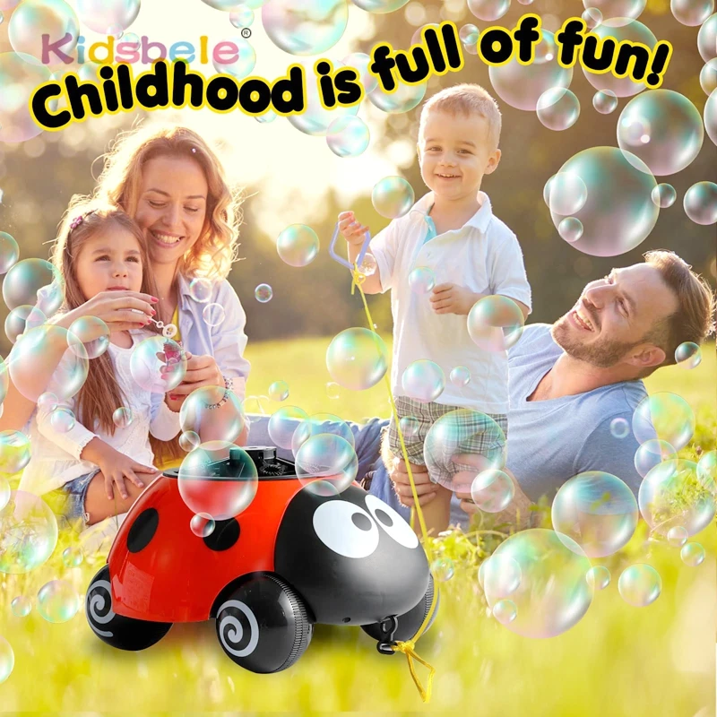 Ladybug Bubble Machine For Kids Electric Bubble Blower Outdoor Fun Summer Party Birthday Gift Toy Automatic Blower Kids Toy