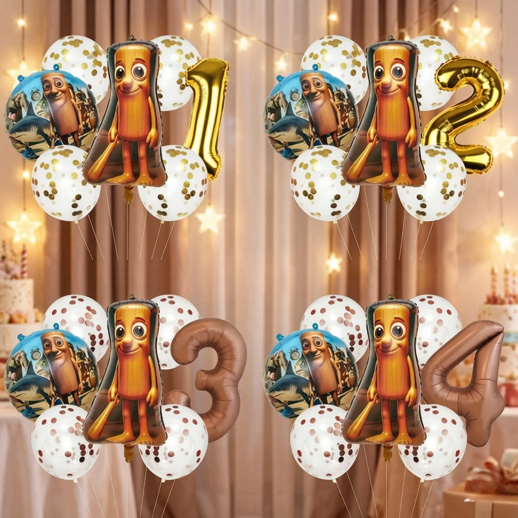 Italienisches Brainrot Tralalero Tralala Hai-Ballon-Set Globos Zahlen-Folienballons Kindergeburtstagsdekoration