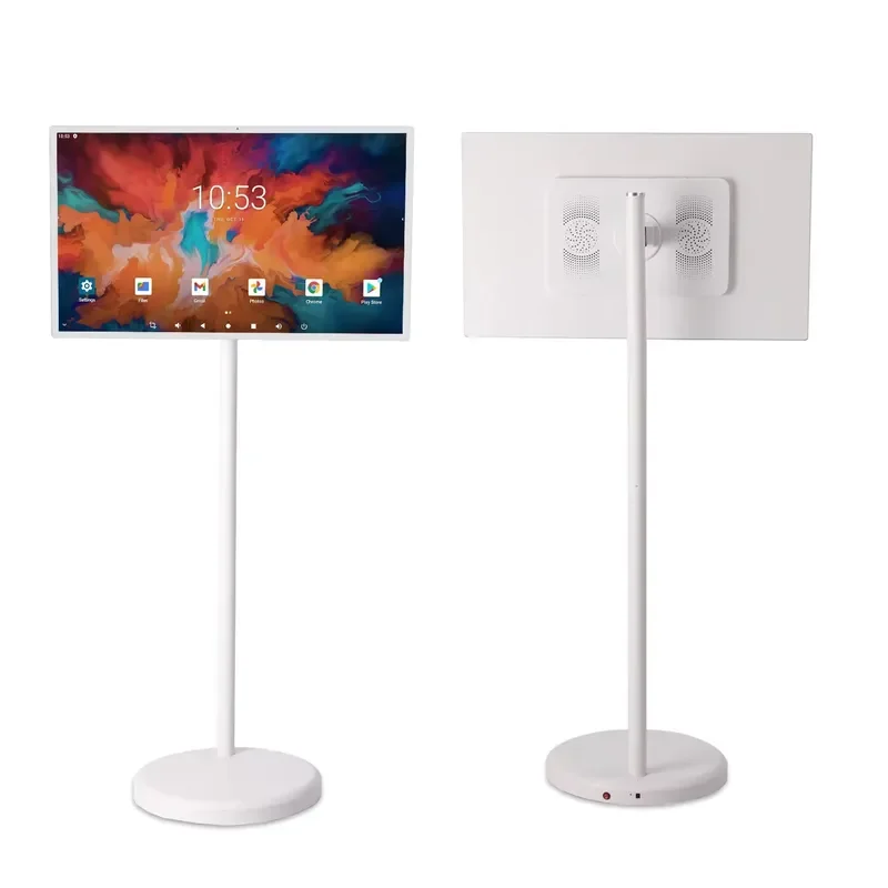for Indoor Portable Smart TV 21.5 23.8 27 32 Inch Android LED LCD Display Built-in Battery Camera Touch Screen with Wheels