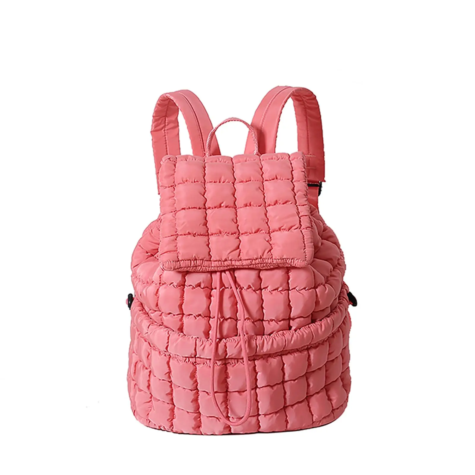 

New Quilted Puffer Backpack for Women Lightweight Soft Puffy Backpack Casual Daily Drawstring Flap Daypack Hiker Travel Gym Bag