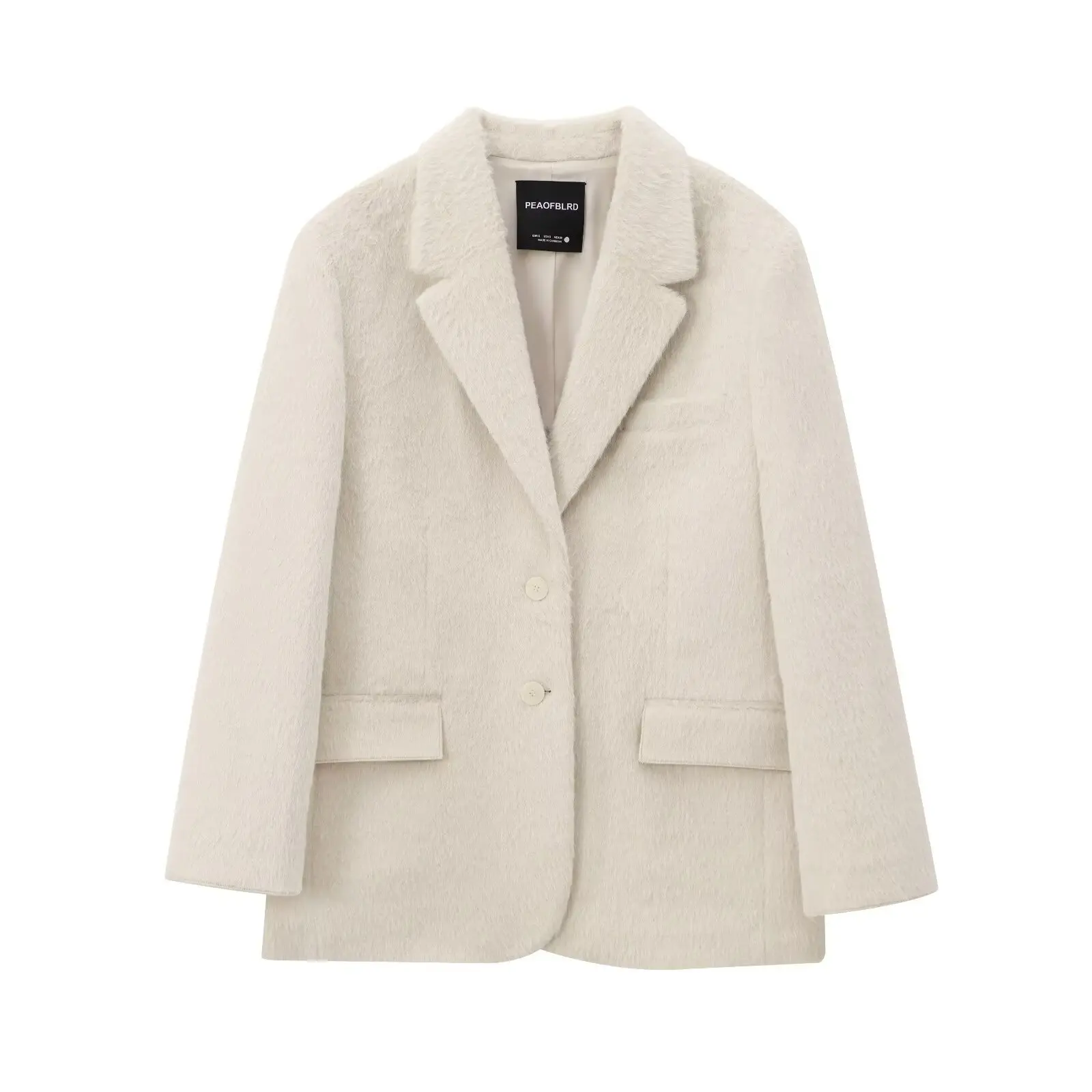 Lange Blazer aus Kunstfell für Damen, modisch, warm, lässig, Damenmäntel, langärmelige Jacken, Damen-Blazer