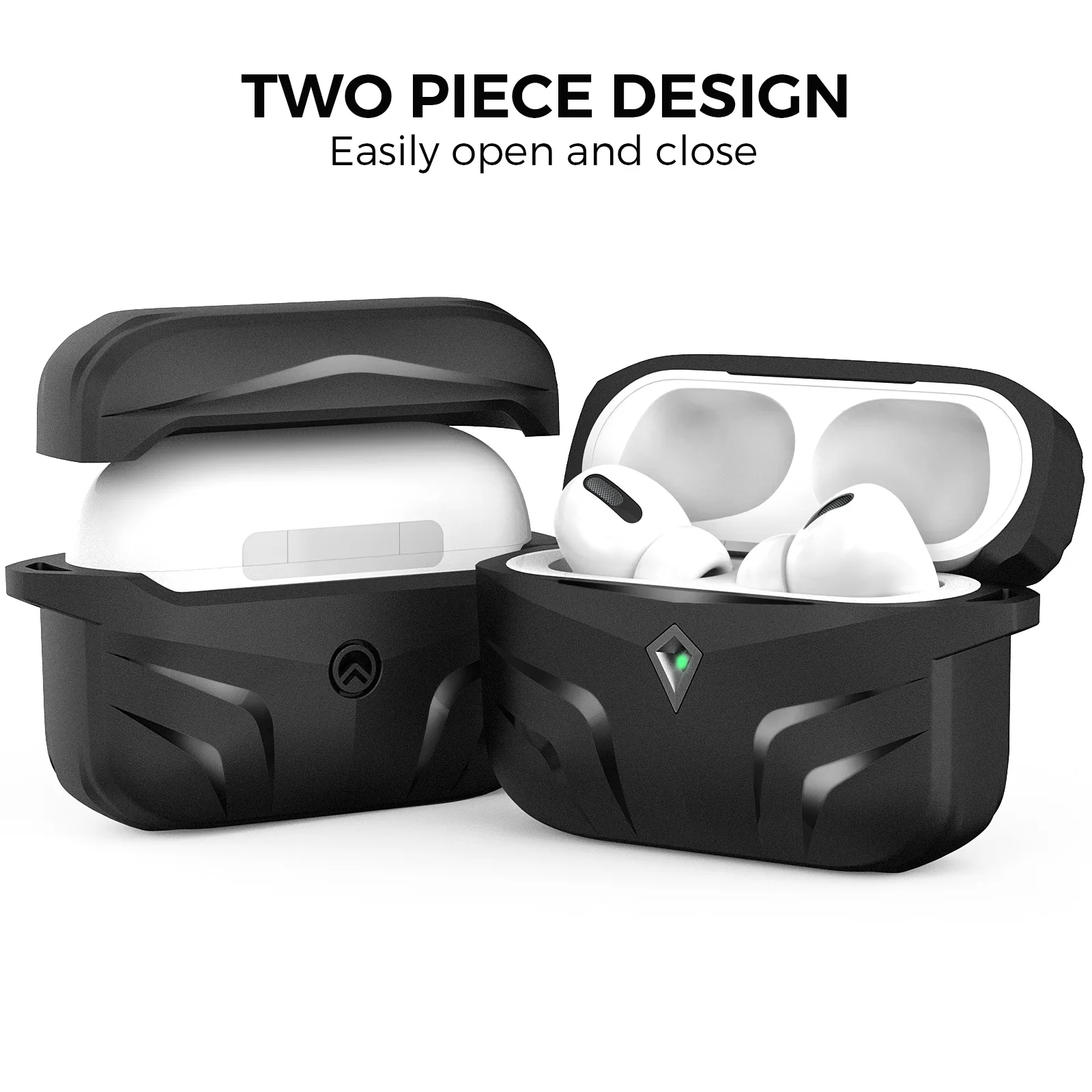 Armor Tough Case Para AirPods Pro 2 capa protetora Forte proteção fone de ouvido Acessórios Split armor Para AirPods Pro 2 Pro caso