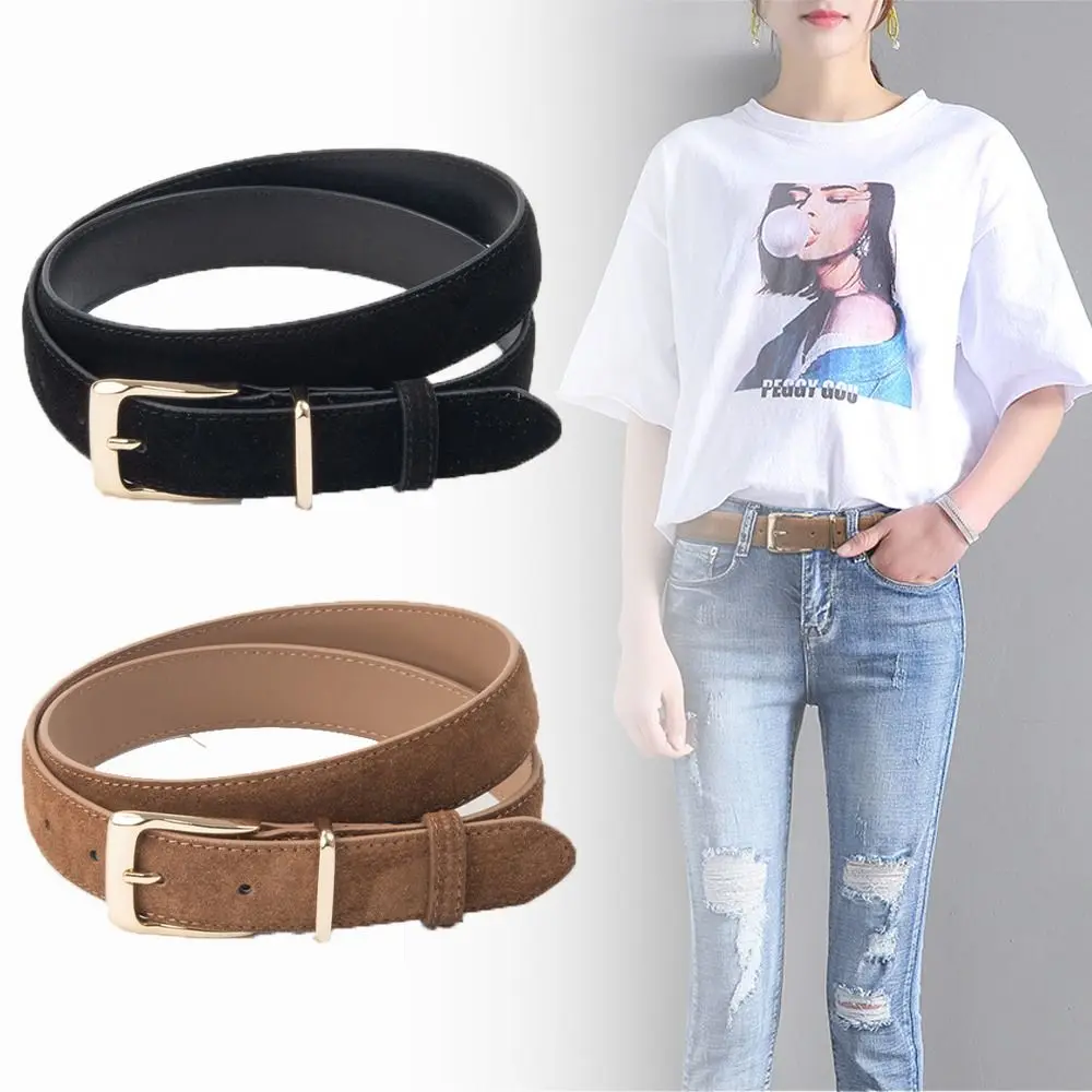 

Women Luxury Design Suede Leather Belt Trendy Casual Business Waist Strap Versatile Trouser Dress Belts