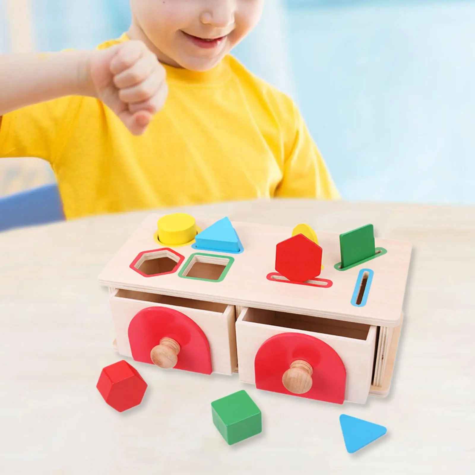 Learning Matching Box Object Permanence Box Toys scatola di smistamento a forma di colore