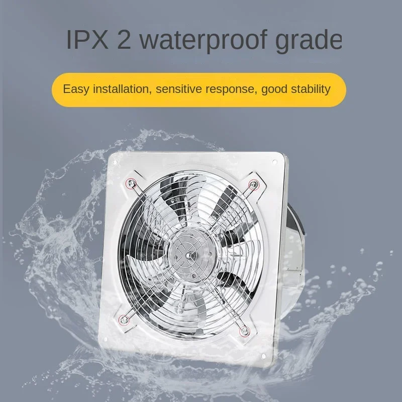 Kipas pembuangan uap baja tahan karat, kipas pembuangan dapur rumah tangga Ventilator jangkauan sederhana, kipas pembuangan hemat energi kecepatan tinggi