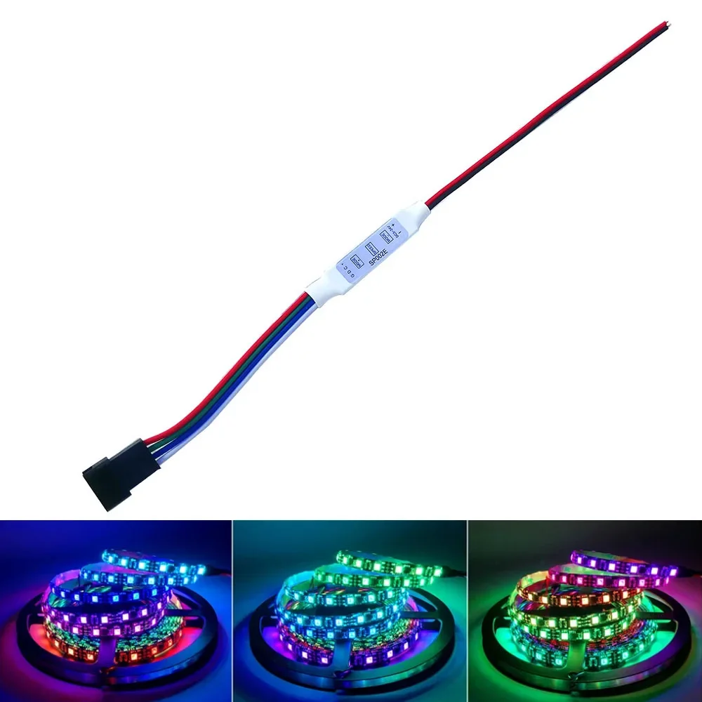 SP002E LED RGB Controller 600 Pixels Dimmer 3 Key DC5-24V USB 5V for WS2811 WS2812B Addressable Magic Color Light Bar String