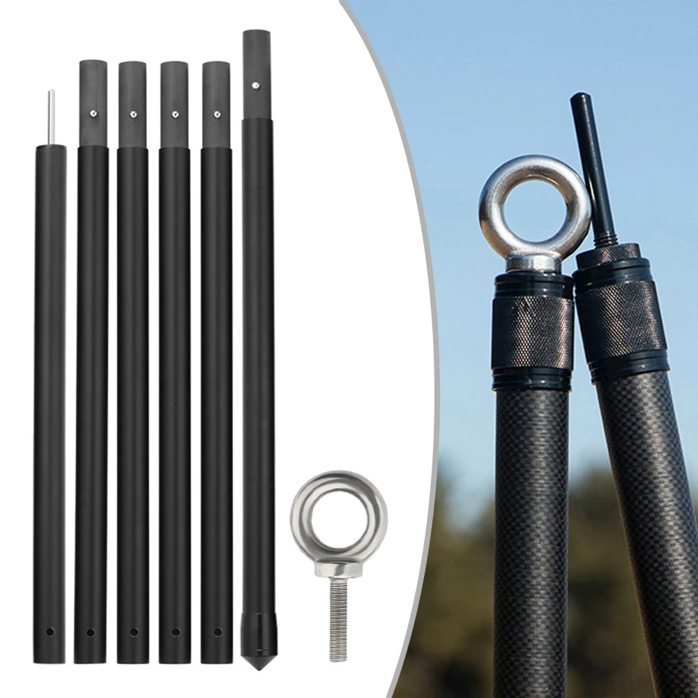أقطاب قماش القنب من ألياف الكربون، قضيب قابل للتعديل، أقطاب التخييم، أقطاب ألياف الكربون، استخدام خارجي، تركيب بسيط، تخزين سهل #6