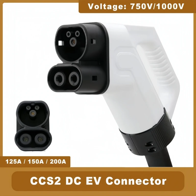 New CCS2 DC EV Charging Plug CCS 2 150A 200A Type 2 IEC 62169 Fast Car Ev Charger Connector For No Cable