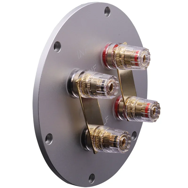 Parlante Audio HiFi Accesorio de Cable, poste de encuadernación de cobre de 4 posiciones, tablero de bornes cruzado de dos cables