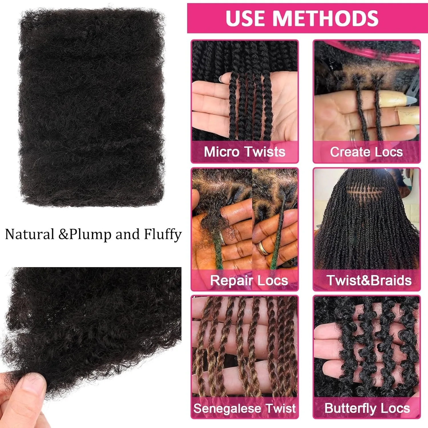 50 جرام/قطعة 12-22 بوصة الأفرو غريب مجعد الشعر البشري السائبة لملحقات Dreadlock مايكرو لوك تويست إصلاح Locs الملونة السائبة للتضفير