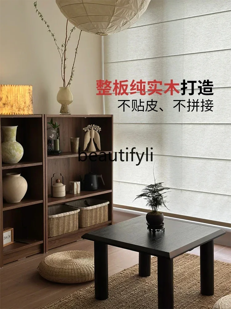 

ss K178 ss25 /French solid wood coffee table square medieval retro living room simple black tea table