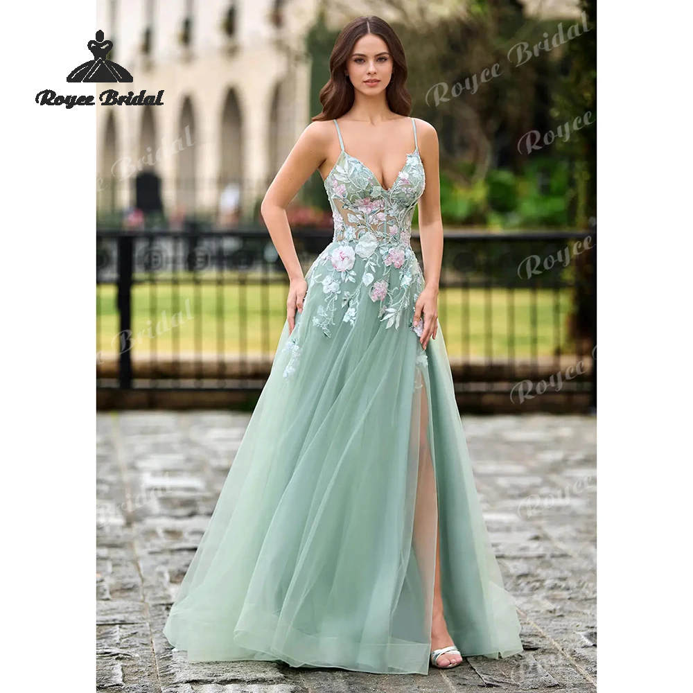 3D-Blumenperlen-A-Linien-Abschlussballkleider 2026 mit Stickerei und Schnürung, elegante Festkleider, maßgeschneidertes Abschlussballkleid