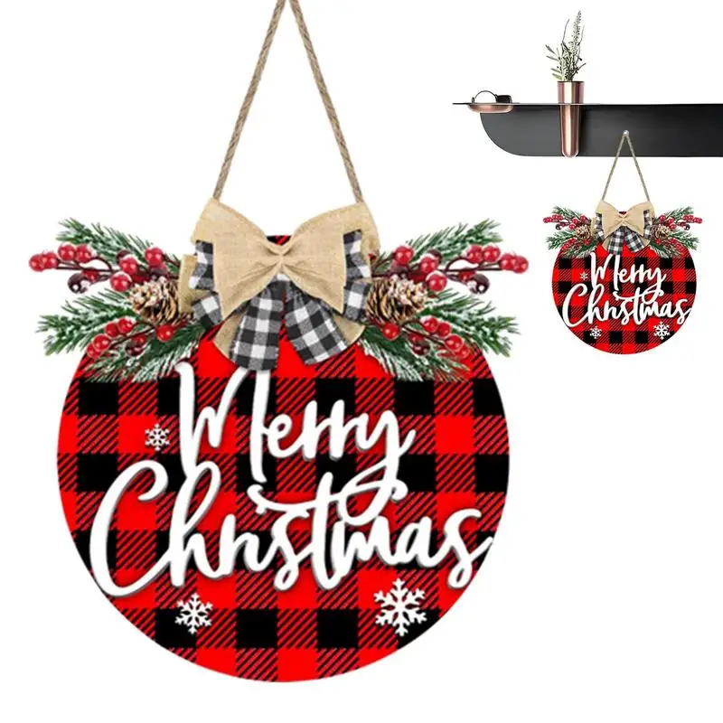 

Christmas Door Hanger Wooden Wall Hanging Pendant Ornament Portable Merry Christmas Welcome Door Signs Decorative Party Supplies