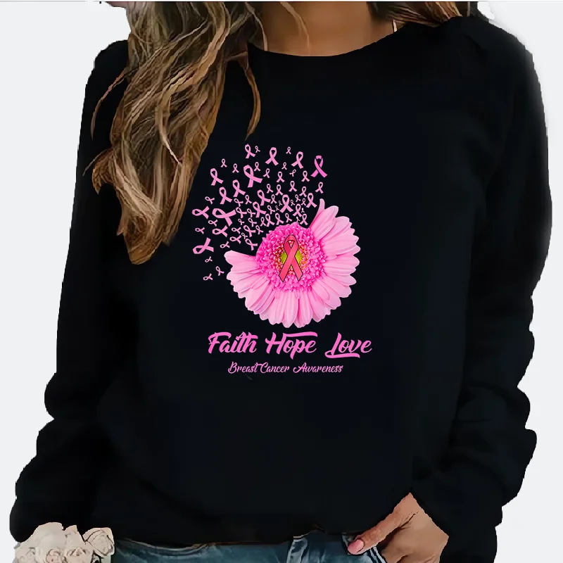 Ladies Europe and The United States Flower Print Casual Crew-neck Hoodie Sweatshirt  Streetwear Women  Aesthetic