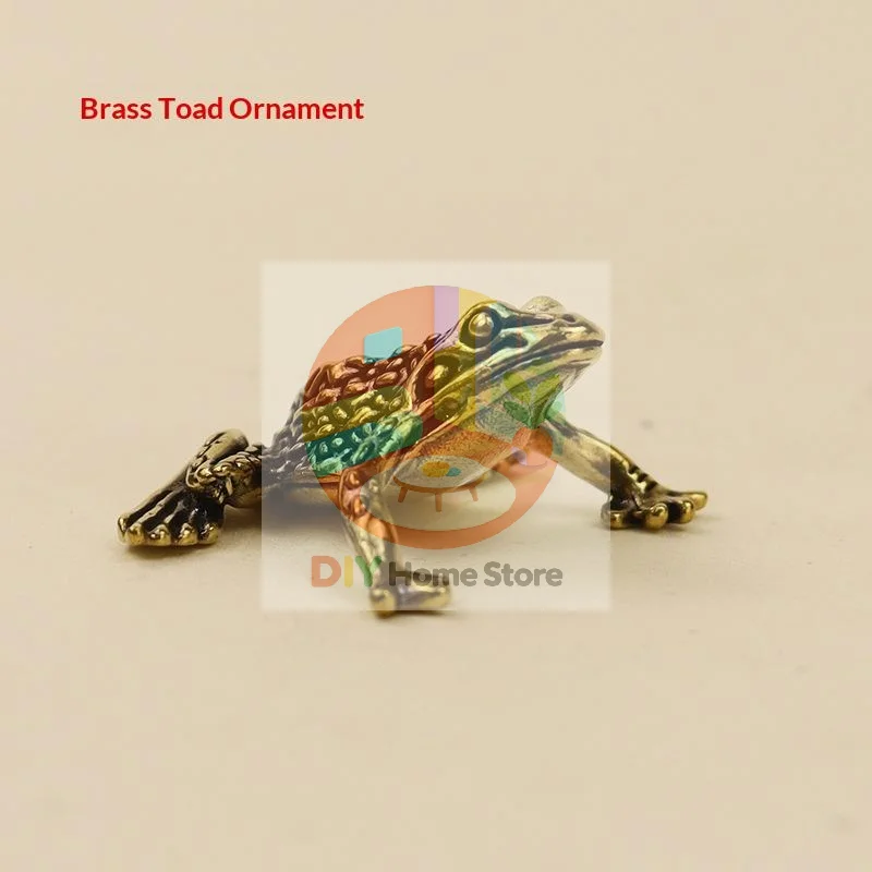 Brass Feng Shui Money Toad Figurine Positive Chi Attracting Ornament Antique Finish Decor for Home Garden Indoor Outdoor Gift