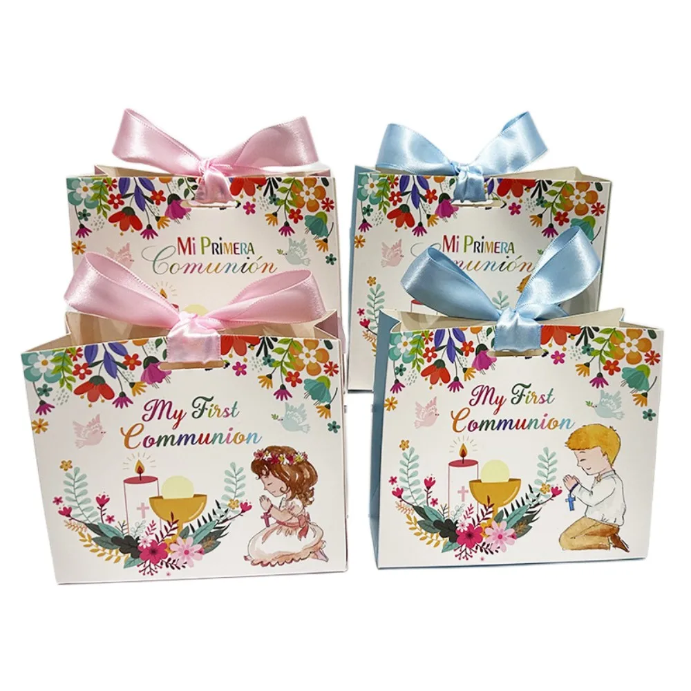 La primera comunión bolsa de regalo caja bautista dulces cajas de embalaje de chocolate niños fiesta de cumpleaños decoración de Baby Shower caja de recuerdo 10