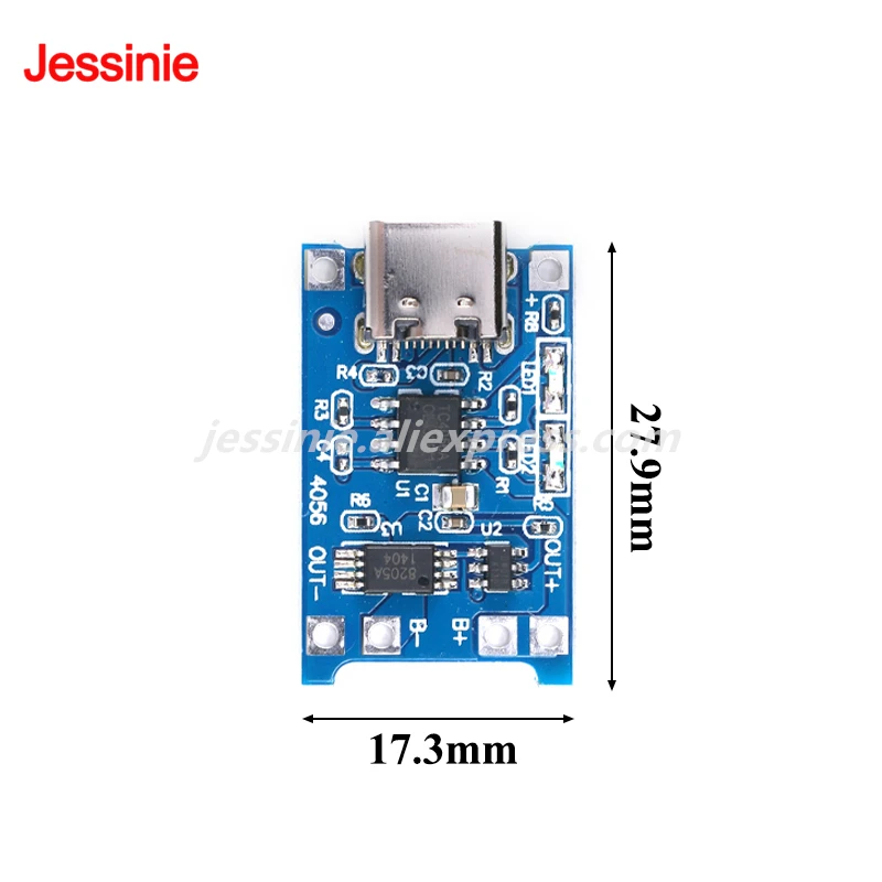 10pcs/1pc 18650 TP4056 Type-C Lithium Battery Charger Board Module USB Interface Charging Protection Dual Functions 1A