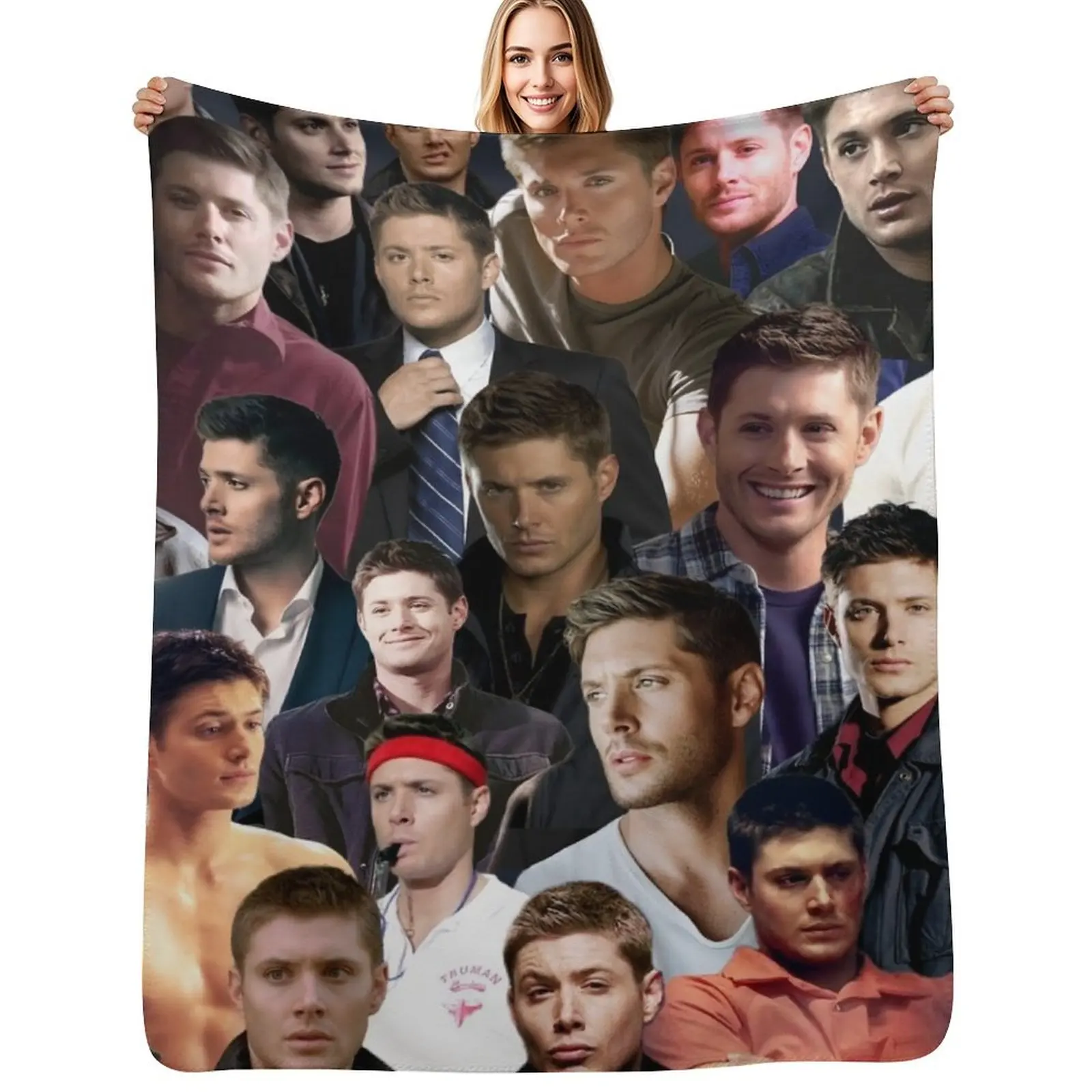 Dean Winchester Collage Throw Blanket Cozy Light Blanket for Travel Camping Picnic
