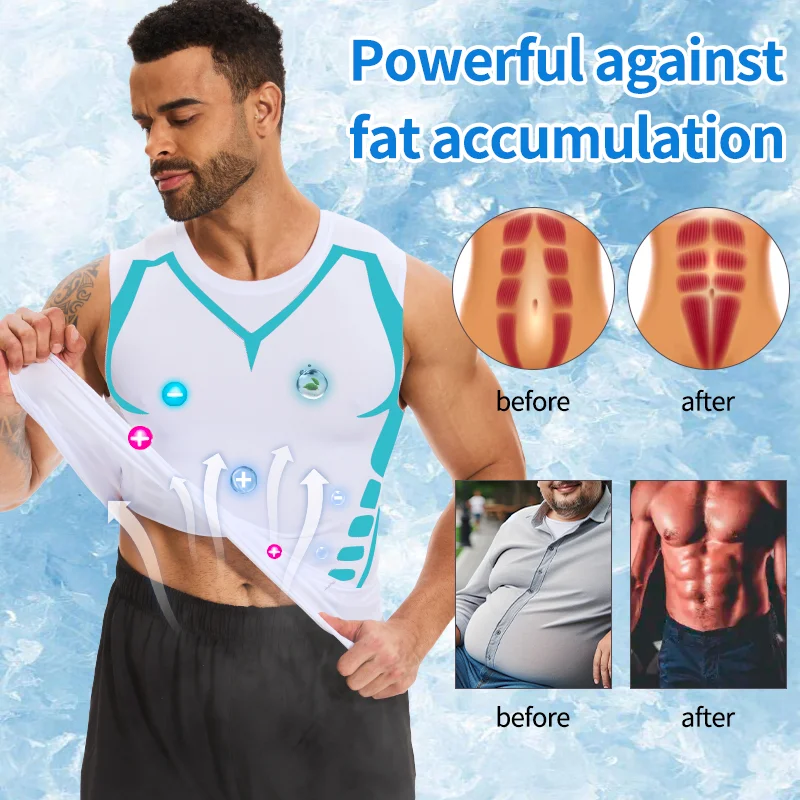 Men Shapewear Strip Shaping Vest Sleeveless Shirt Tight Compression Shirts Tank Top Body Shaper Breathable Body Shaper Round Neck Underwear image 5