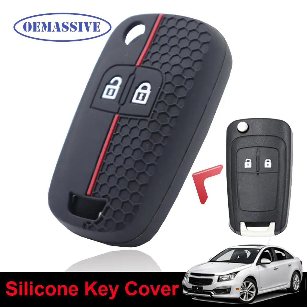 OEMASSIVE 2 Button Car Smart Key Shell Case Fob Cover Holder For Chevrolet Malibu Spark Opel Vauxhall Astra J Corsa D E Silicone