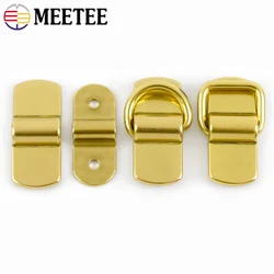 2/4Pcs Solid Brass Arch Bridge Handle Bag Side Clip Buckle D-Ring Square Hook Handmade Leather Craft DIY Hardware Accessories