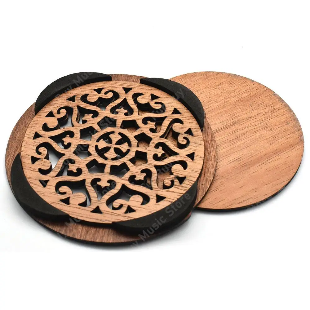 1pcs Wooden Guitar Soundhole Cover Block Sound Hole Holder Wood for EQ Acoustic Folk Guitar Accessories B