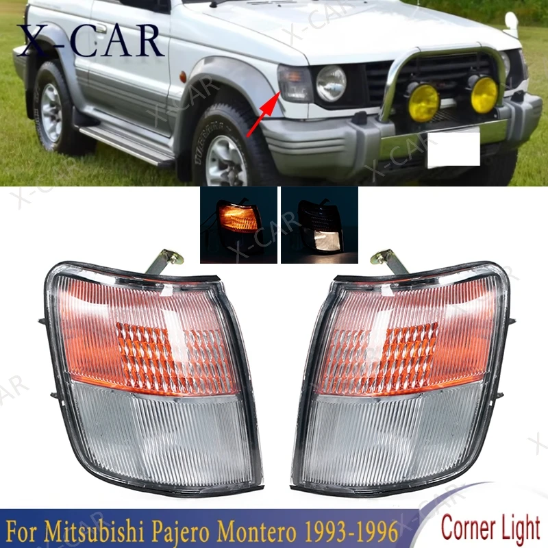 

For Mitsubishi Pajero Montero 1993 1994 1995 1996 Front Bumper Headlight Corner Side Marker Signal Lamp Light MR124957 MR124958