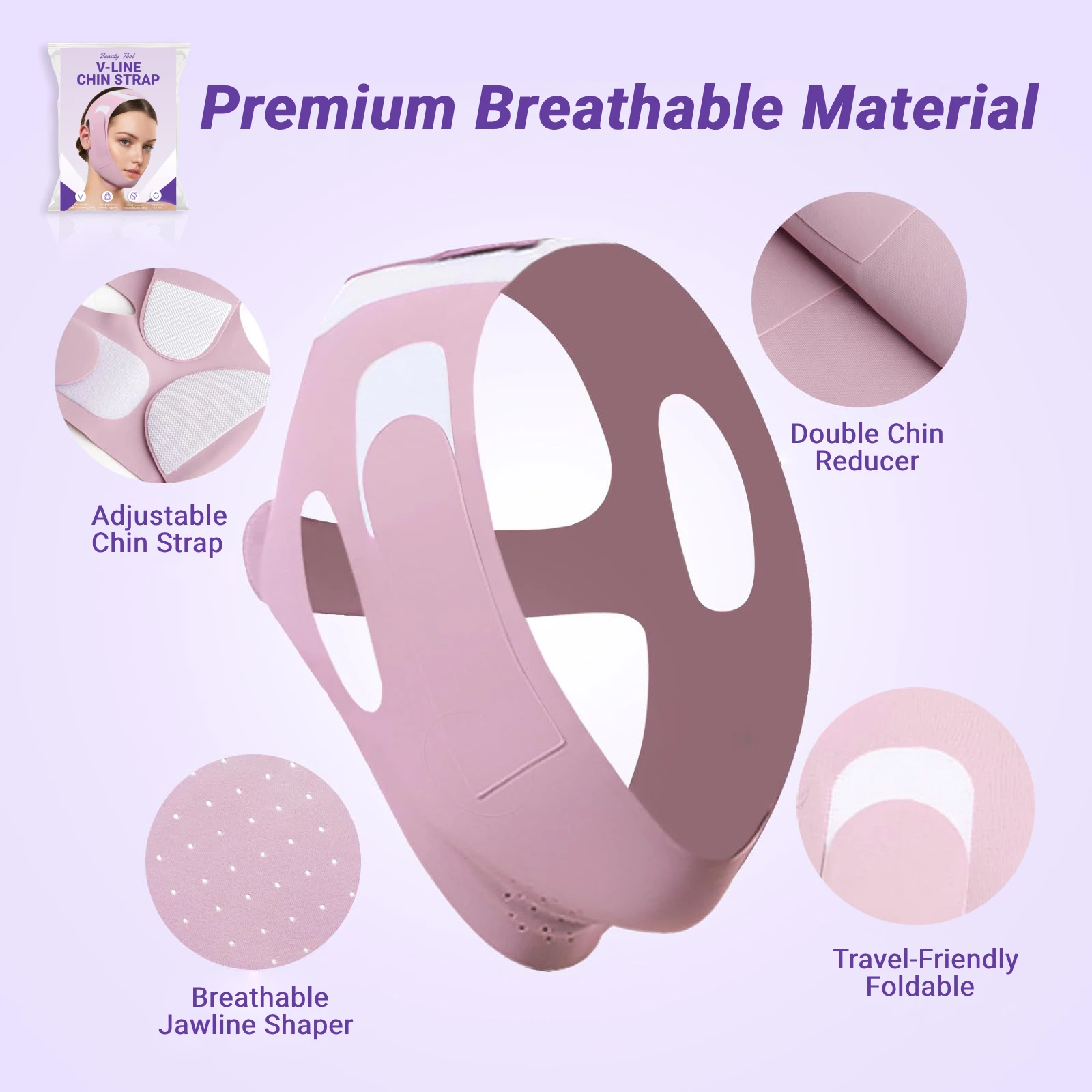 V Line Lifting Chin Strap Reusable Adjustable Face Lift Mask Chin Strap For Double Chin For Women