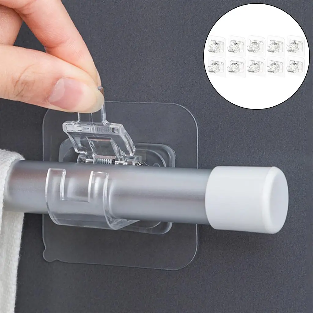 10pcs Curtain Rod Holder Drapery Wall Bracket Rod for Home bathroom and kitchen Room Hotel view 4