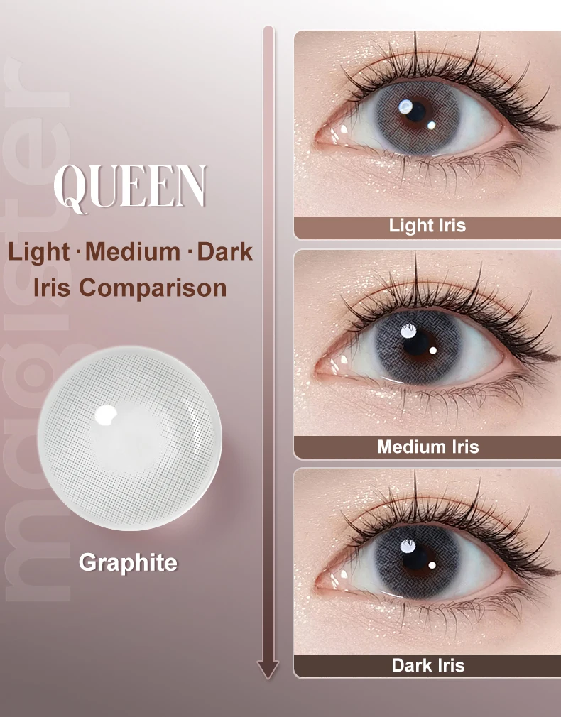(0.00~-8.00) MAGISTER Queen Naturfarbene Kontaktlinsen mit Dioptrien, Farbige Kontaktlinsen für Make-up, 6 Monate – Detail 7