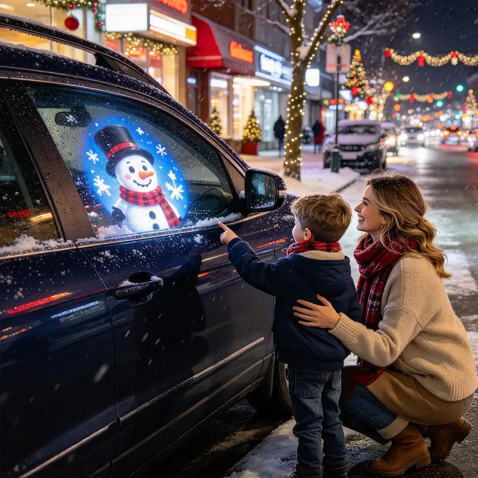 Christmas Window Projector Christmas Holiday USB Powered Projection Holiday Lights Ceiling Projector for Home Car Auto SUV RVs