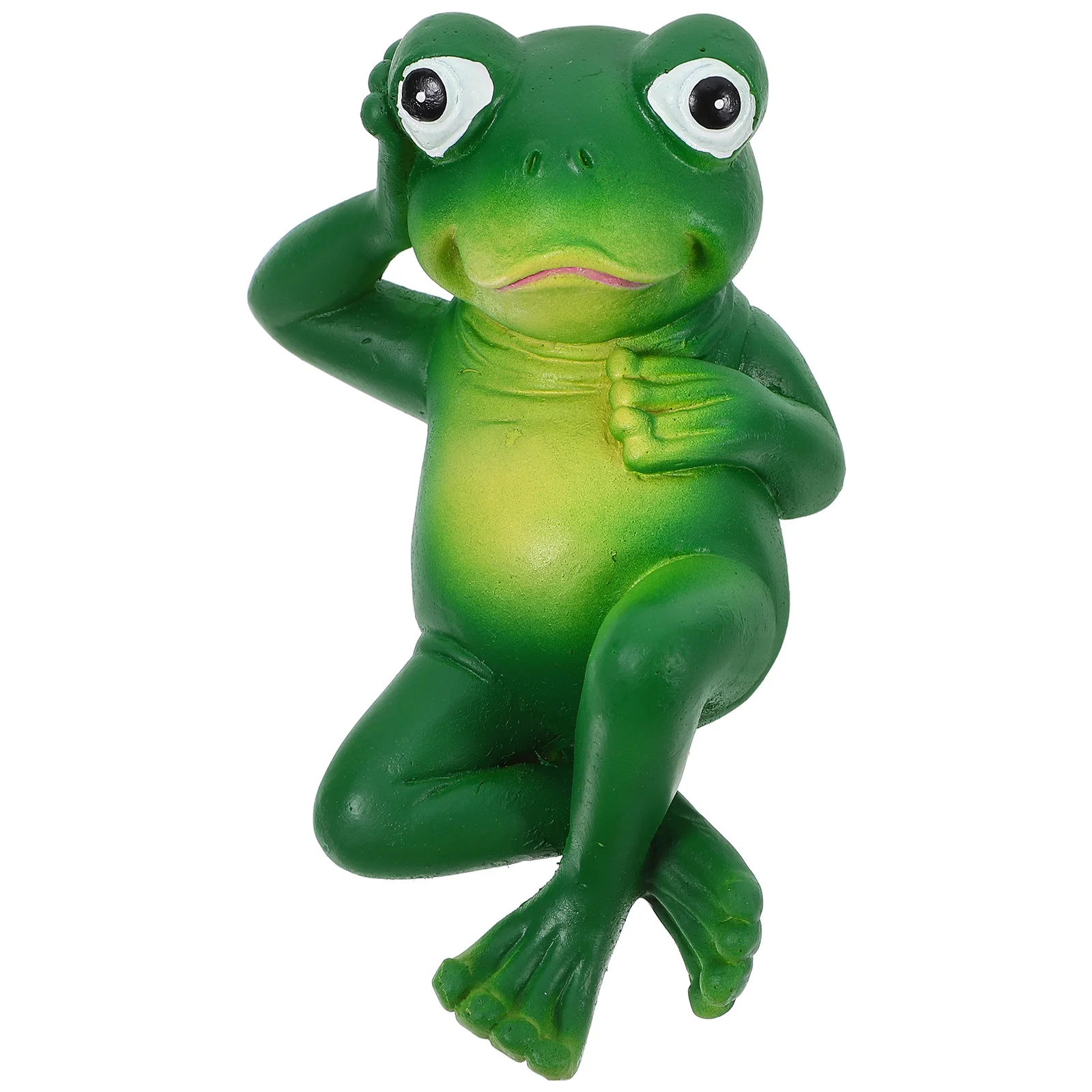 

Outdoor Frog Statue Resin Garden Decor Durable Year-Round Display Adorable Design Versatile Use Flower Pots Balconies Desks