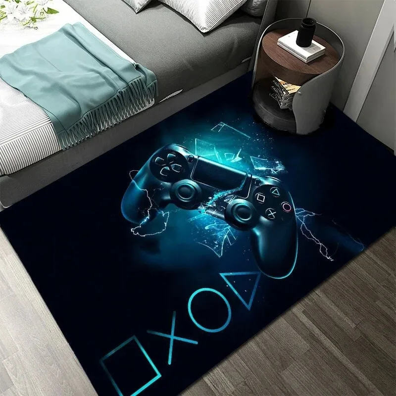 Alfombras de Gamer con diseño de controlador de juego, alfombrillas antideslizantes para niños, Alfombra de tiro para decoración de salas de estar, Tapis de cama