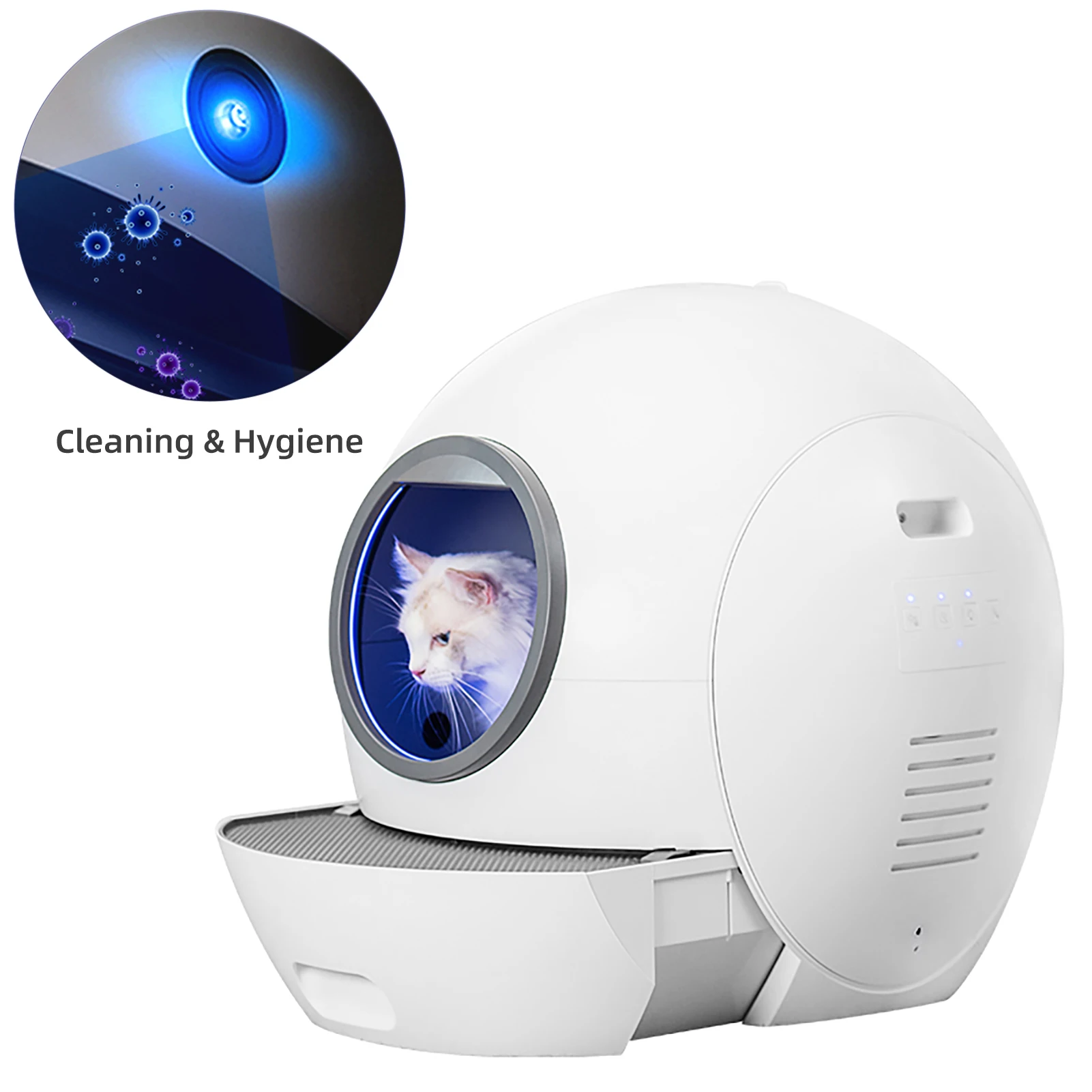 Deodorization induction rotation wifi control xl smart fully enclosed automatic smart cat robot lit-ter box