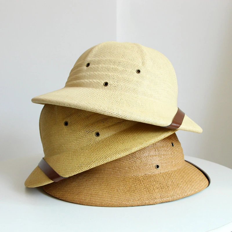 Sombrero del Ejército de la guerra de Vietnam para niño y niña, sombrero de paja de explorador británico, sombreros de Sol de cubo de verano, gorra