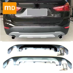 Black Rear Bumper Diffuser Glossy Black Lip For BMW X1 F48 2016 2017 2018 2019 Body Kit Splitter Cover Trim