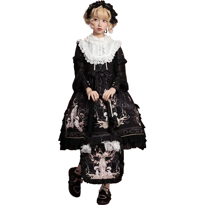 Reunion World ~ Sweet Long Sleeve Lolita Midi Dress by OCELOT