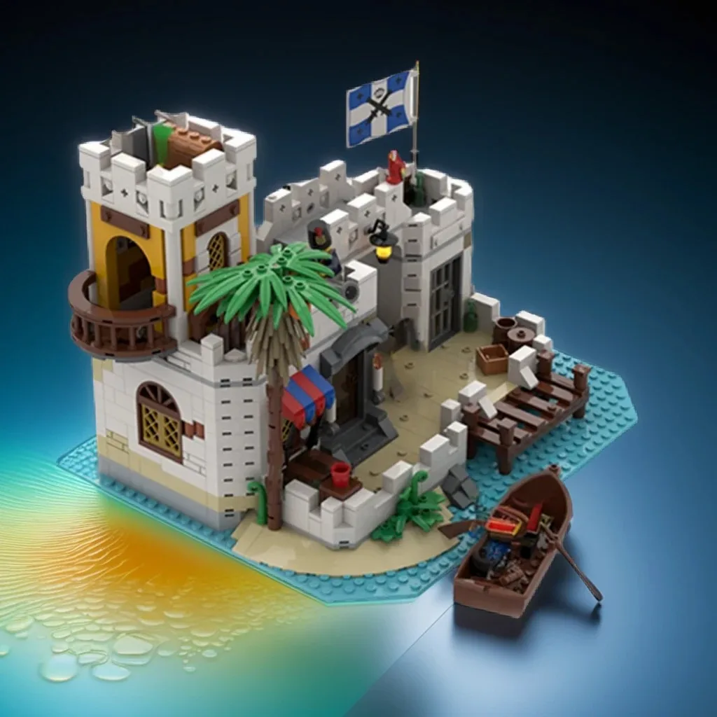 1129pcs MOC 6267 Lagoon Lockup Remake Pirates Model Building Blocks Birthday DIY 3D Education Display Collection Idea Assemble