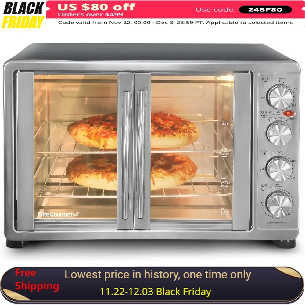 Microwave Ovens, 18-Slice Convection Oven, 4-Control Knobs, Bake Broil Toast Rotisserie, Keep Warm, Microwave Ovens