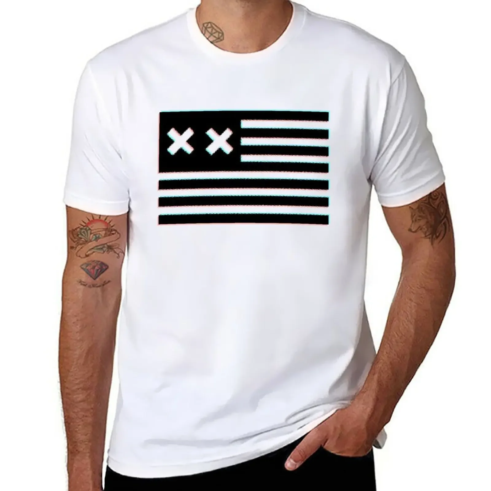 3d grandson double x flag T-Shirt anime korean fashion quick-drying t shirts for men graphic